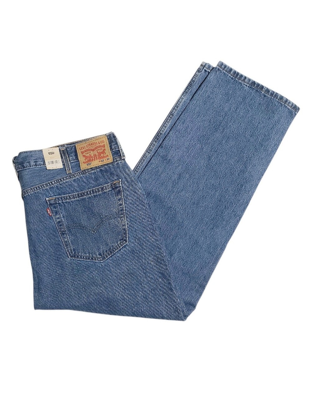 Levis 550 Relaxed Fit 100% Cotton BIG Mens Jeans 42x30 Medium Stonewash NWT